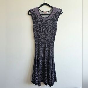 Soo Dee - Elegant Black and White Patterned Dress - Size Large